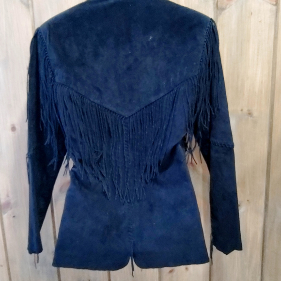 Vintage Scully Leather Fringed Shirt Jacket Black Small - Picture 6 of 12